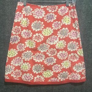 Boden Skirt Women 10R Coral Floral Cotton A Line Casual Everyday Colorful Preppy